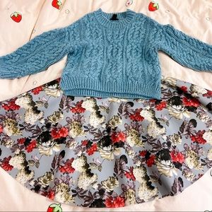 Sweater and skirt set blue